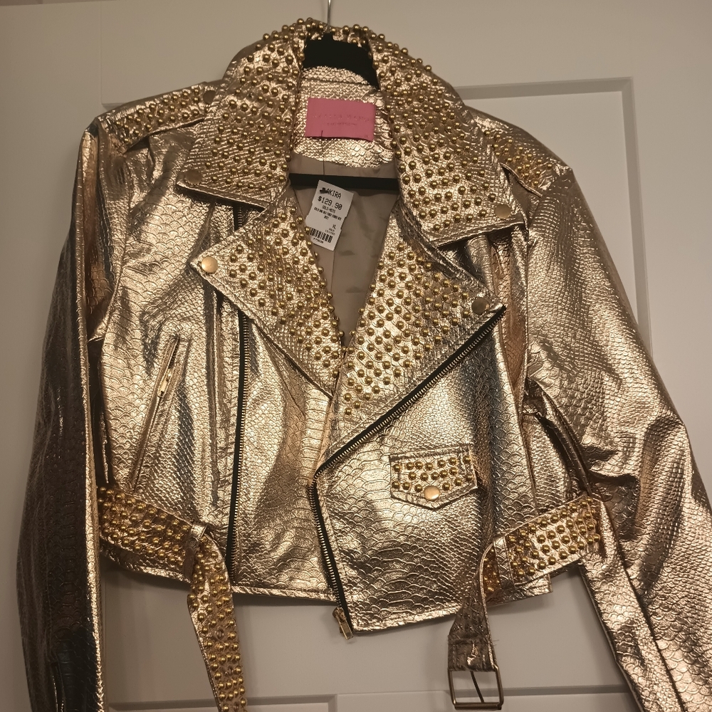 Azelea Wang Gold Studded Women's Jacket
